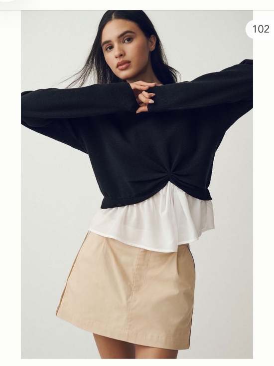 Anthropologie Tops - Anthropologie Maeve two in one sweatshirt blouse